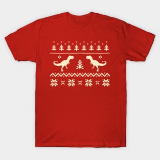 Merry Christmas Ugly Sweater Dinosaurs T-Shirt